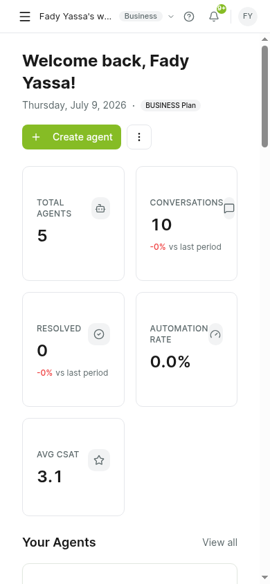 Solveo AI Dashboard Overview