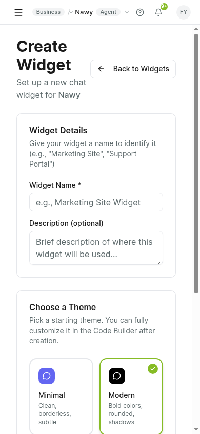 Deploy — Chat Widget on Website